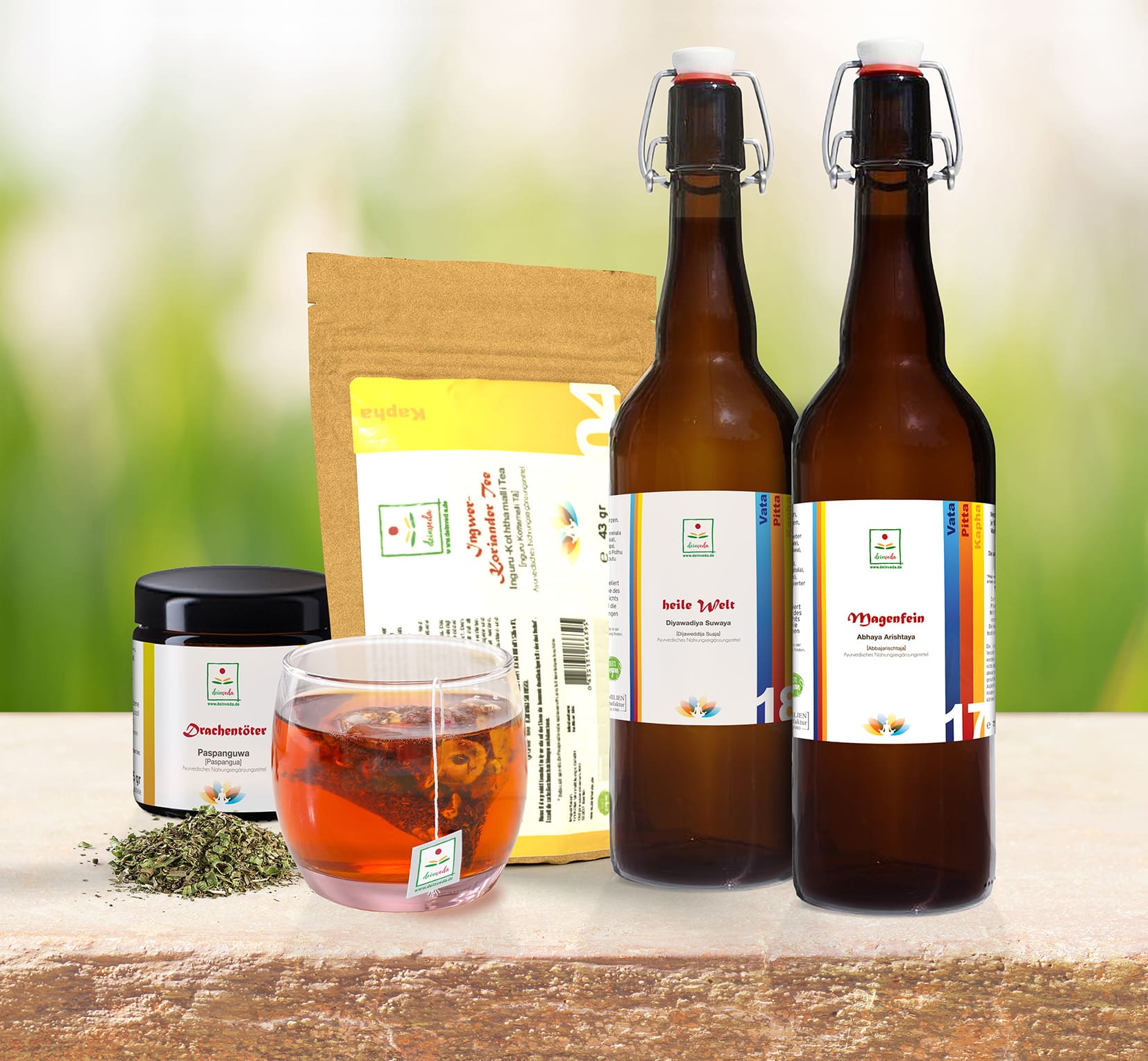 Säfte, Tee und Kräutertinkturen